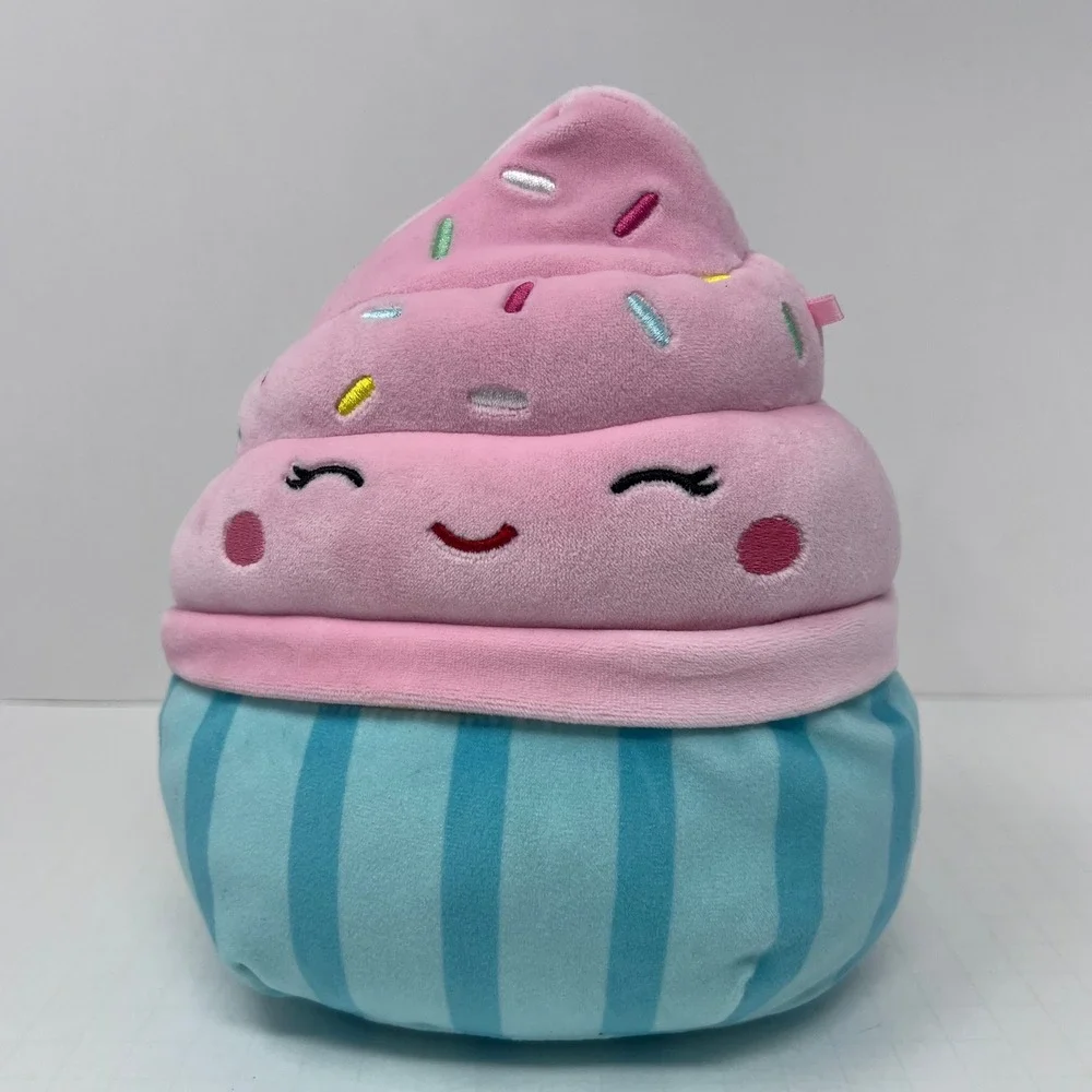Squishmallows Deidre Cupcake 8 inch Pink Blue Sprinkles Foodie Plush‎ Toy